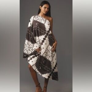 Anthropologie Tigre indigo one shoulder kaftan. One size. EUC.